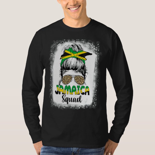 Jamaica Girls Trip 2022  Messy Bun Hair Sunglasses T-Shirt (Front)
