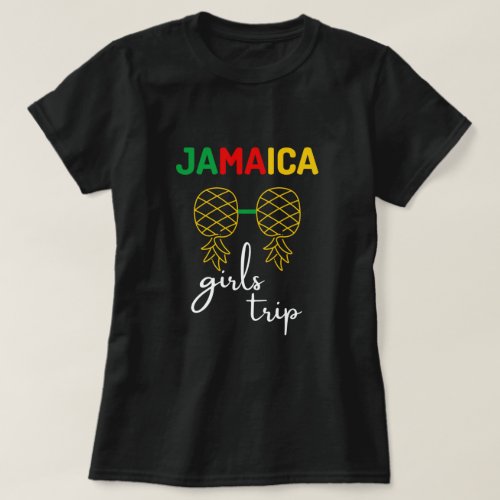 Jamaica Girls Trip 2023 group matching green text T_Shirt