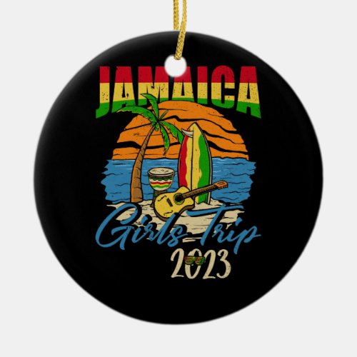 Jamaica Girls Trip 2023 Women Jamaican Girls Beach Ceramic Ornament