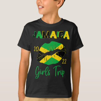 Jamaica Girls Trip Vacation Travel Matching Lips 2 T-Shirt
