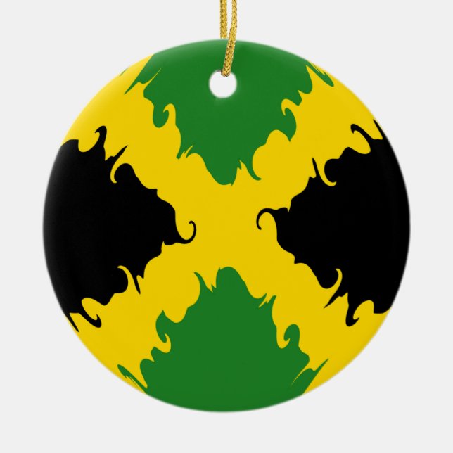 Jamaica Gnarly Flag Ceramic Ornament (Front)