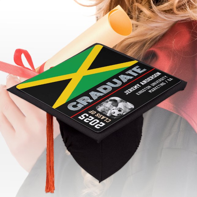 Jamaica Graduation Hat, Photo, Jamaican Flag Graduation Cap Topper (Creator Uploaded)