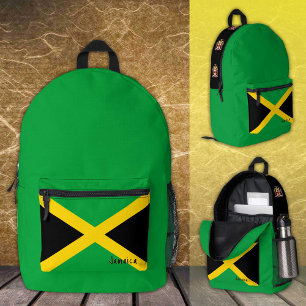 Jamaica, Green backpack, Jamaican Flag / patriotic Printed Backpack
