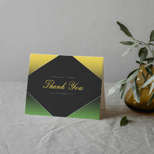 Jamaica Green Black & Gold Caribbean Elegant Thank You Card
