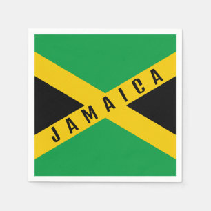 Jamaica Green Black & Gold Jamaican Flag Napkins