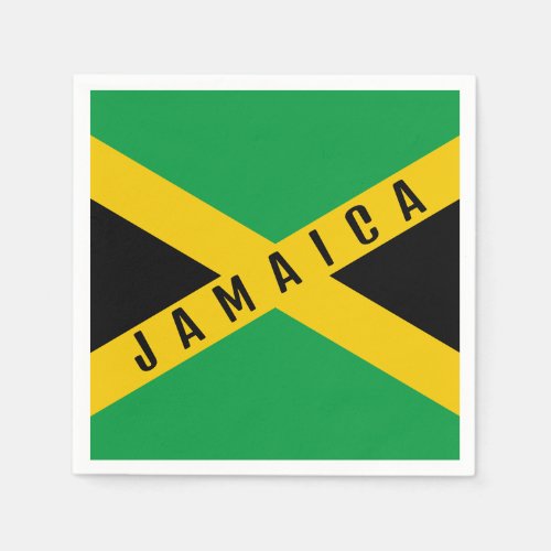Jamaica Green Black  Gold Jamaican Flag  Napkins