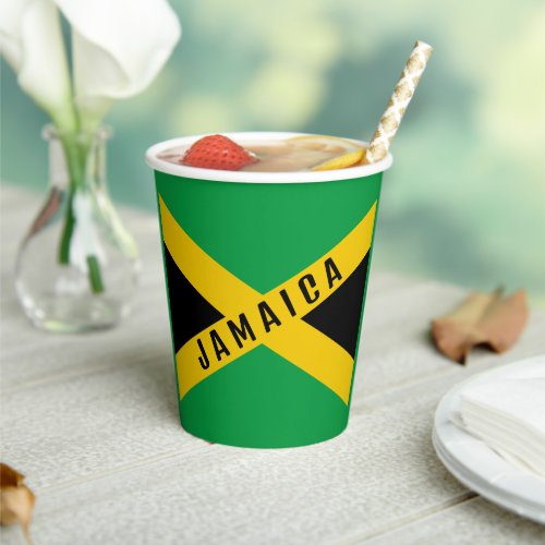 Jamaica Green Black  Gold Jamaican Flag  Paper Cups