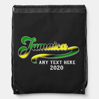 Jamaica Green Black Yellow Cruise Group Matching Drawstring Bag