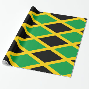 Jamaica Green Black Yellow Wrapping Paper