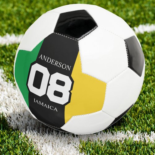 Jamaica Green Gold Team Number Last Name Jamaican Soccer Ball