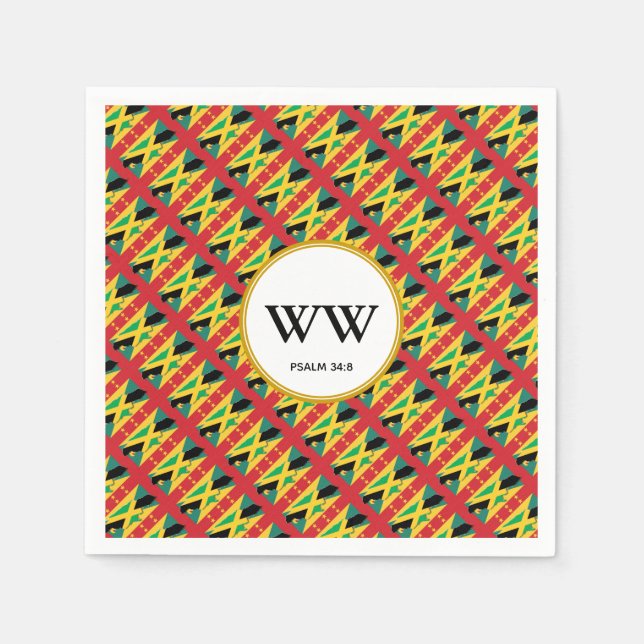 JAMAICA GRENADA Birthday Dual Heritage Party Napkins (Front)