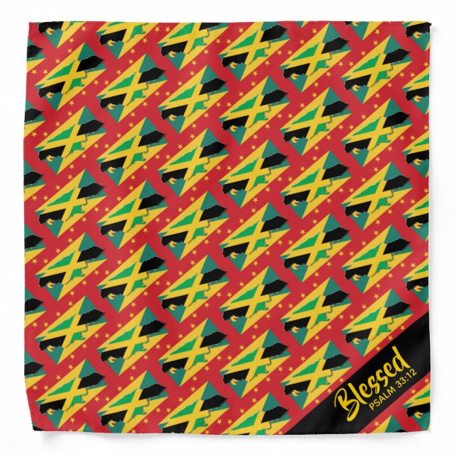 JAMAICA GRENADA Christian Neckerchief Cravat Bandana (Front)