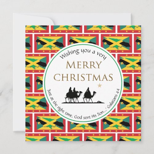 JAMAICA GRENADA Dual Flag Three Wise Men Christmas Holiday Card