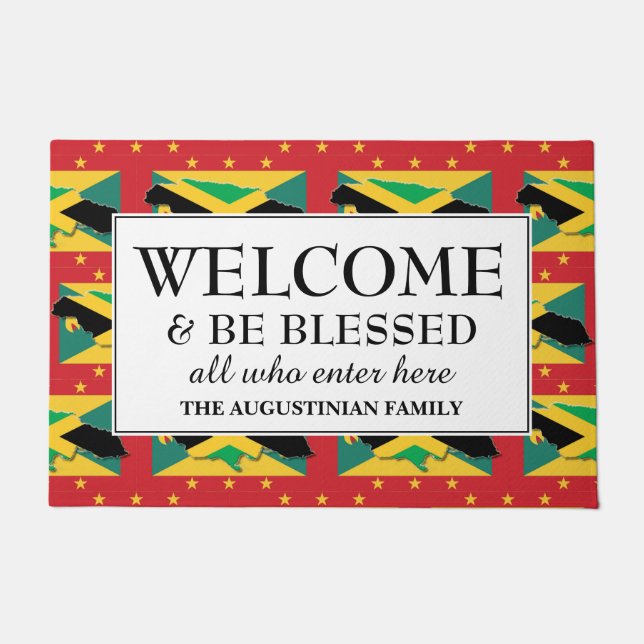 JAMAICA GRENADA Family Welcome Doormat (Front)