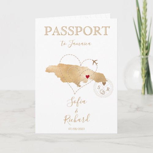 Jamaica Heart Destination Wedding Passport  Invita Invitation