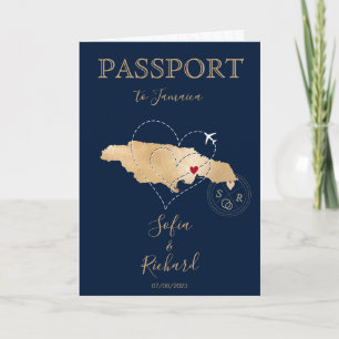 Jamaica Heart Destination Wedding Passport Invitation
