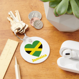 Jamaica Heart Flag Keychain
