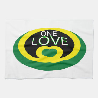 Jamaica heart flag one love heart design towel