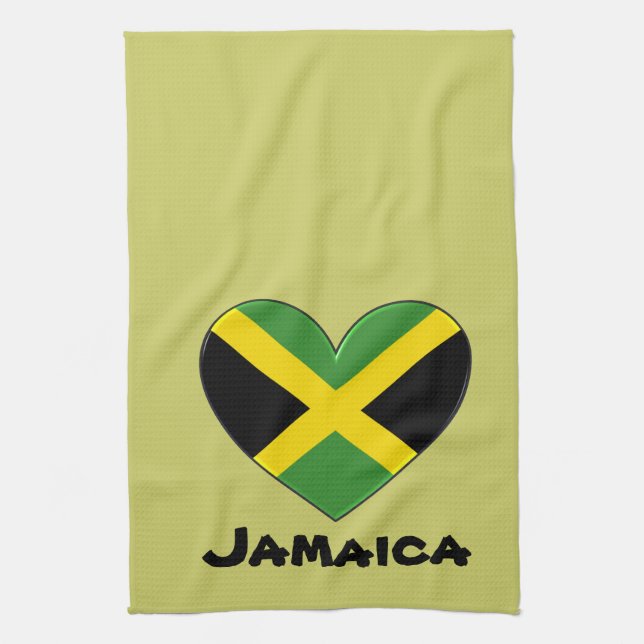 Jamaica Heart Flag Towel (Vertical)