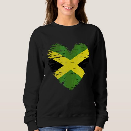 Jamaica Heart Jamaican Flag Jamaican Pride Sweatshirt