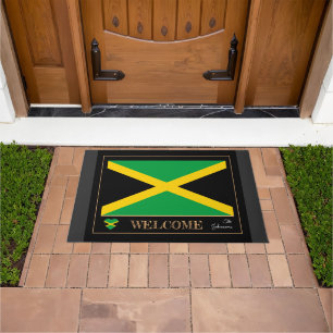 Jamaica house mat, Jamaican Flag sports / Welcome Doormat