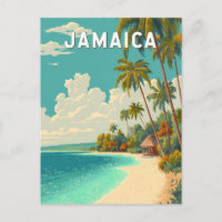 Jamaica Illustration Travel Art Vintage