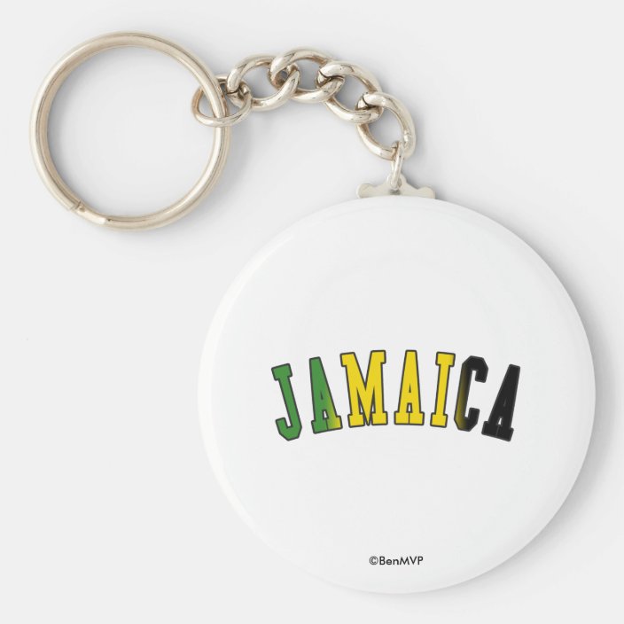 Jamaica in National Flag Colors Keychain
