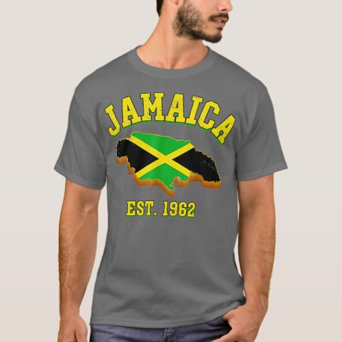 Jamaica Independence Day  Jamaican Flag Map Pride  T_Shirt