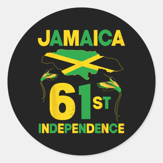 Jamaica Independence Day Since 1962 Doctor Bird Lo Classic Round Sticker (Front)