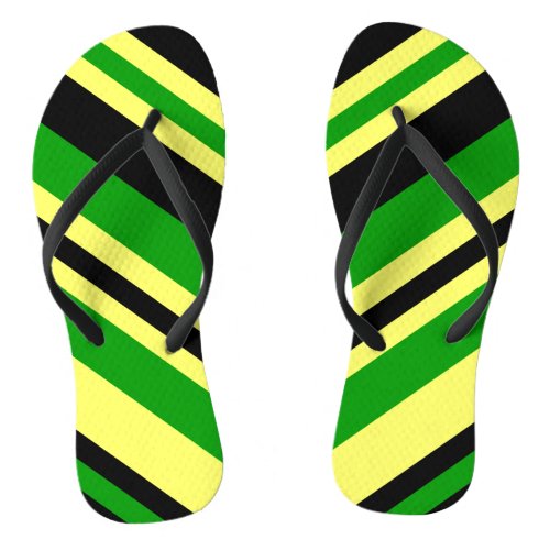 Jamaica Inspired Stripes Flip Flops