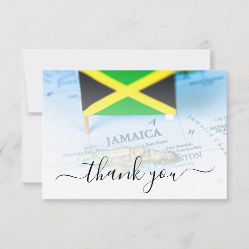 Jamaica Island Jamaican Flag Destination Wedding Thank You Card