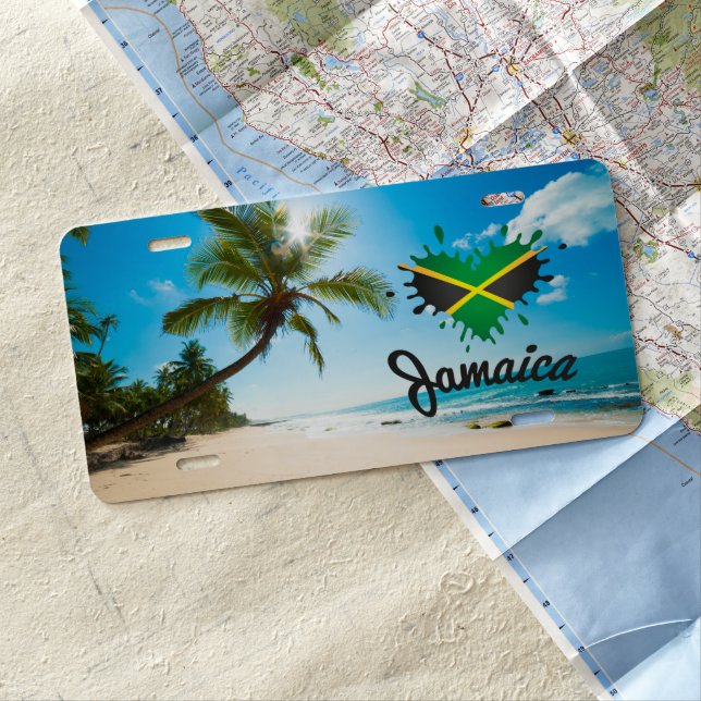 Jamaica Island - Proud Jamaicans - License Plate (In Situ)