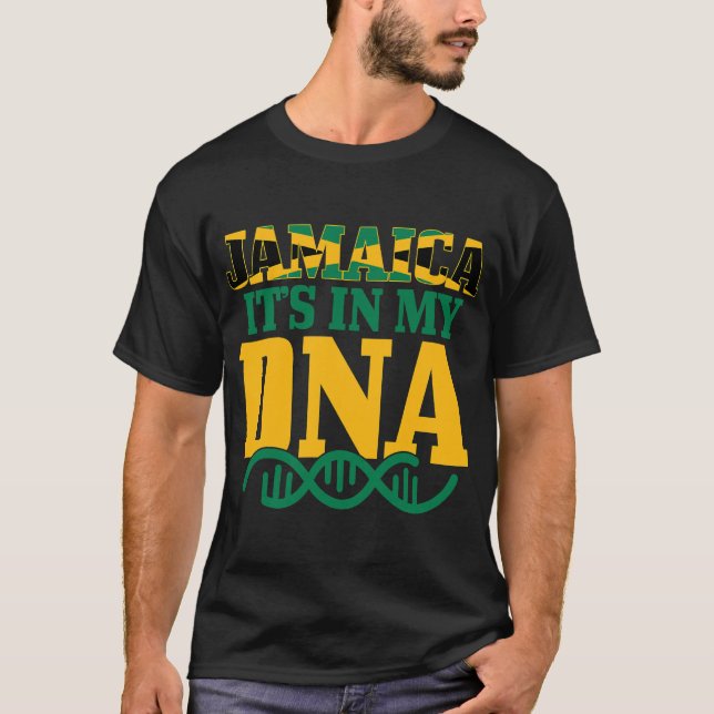 Jamaica It_s In My DNA Jamaican Flag Pride T-Shirt (Front)