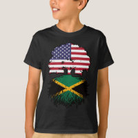 Jamaica Jamaican American USA Tree Roots Flag