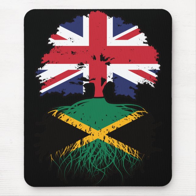 Jamaica Jamaican British UK Tree Roots Flag Mouse Pad (Front)