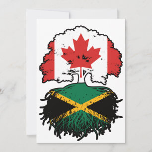 Jamaica Jamaican Canadian Canada Tree Roots Flag Invitation