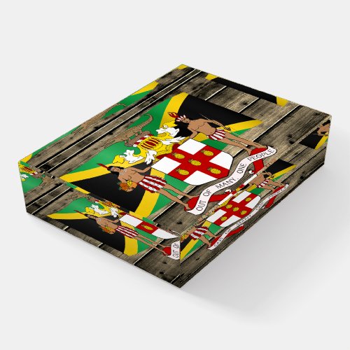 Jamaica  Jamaican Coat of Arms flag  patriotic Paperweight