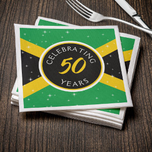 Jamaica Jamaican Flag 50 Year Birthday Anniversary Napkins