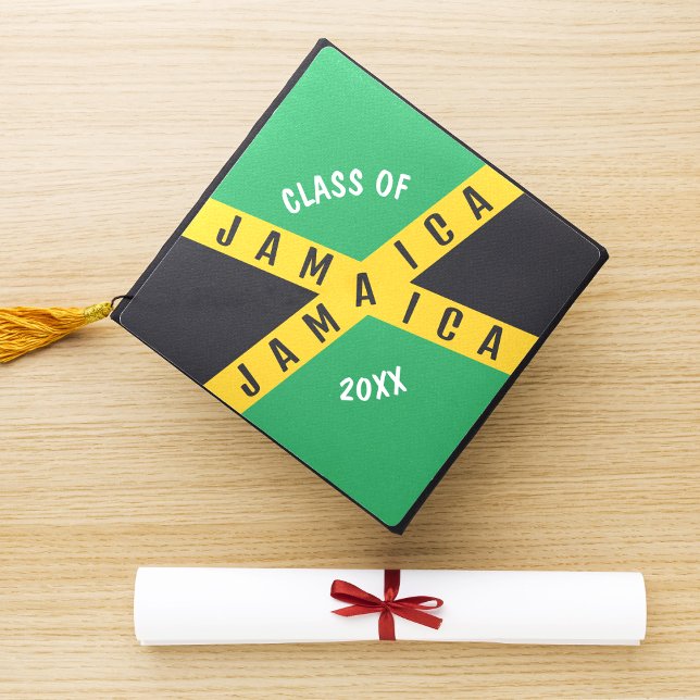 Jamaica Jamaican Flag Class of College High School Graduation Cap Topper (jamaica jamaican flag class of graduation topper)