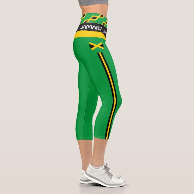 Jamaica & Jamaican Flag fashion, Fitness, Sports Capri Leggings (Right)
