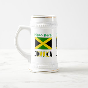Jamaica Jamaican Flag Green Personalization Beer Stein