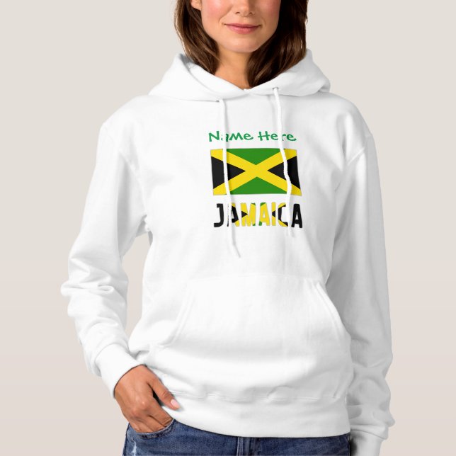 Jamaica Jamaican Flag Green Personalization  Hoodie (Front)