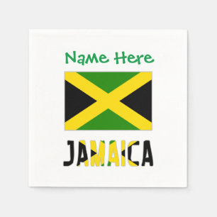 Jamaica Jamaican Flag Green Personalization Party  Napkins