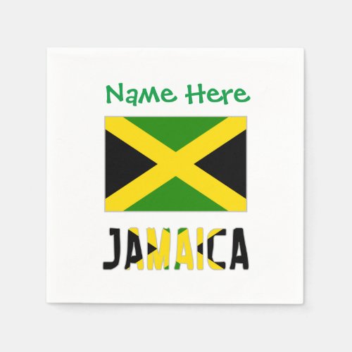 Jamaica Jamaican Flag Green Personalization Party  Napkins