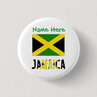 Jamaica Jamaican Flag Green Personalization Round Button