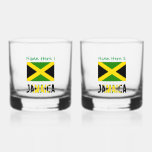 Jamaica Jamaican Flag Green Personalization  Whiskey Glass