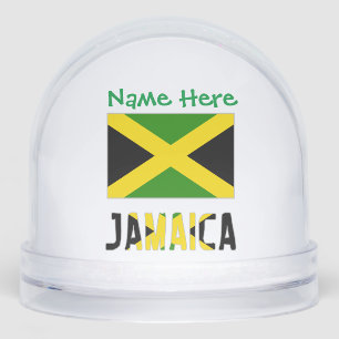 Jamaica Jamaican Flag Green Personalized Snow Globe