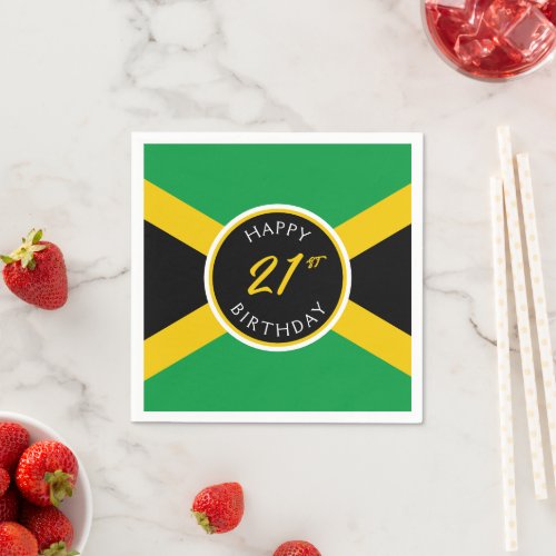 Jamaica Jamaican Flag Happy Birthday Napkins
