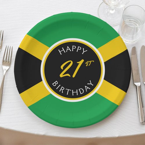Jamaica Jamaican Flag Happy Birthday Paper Plates