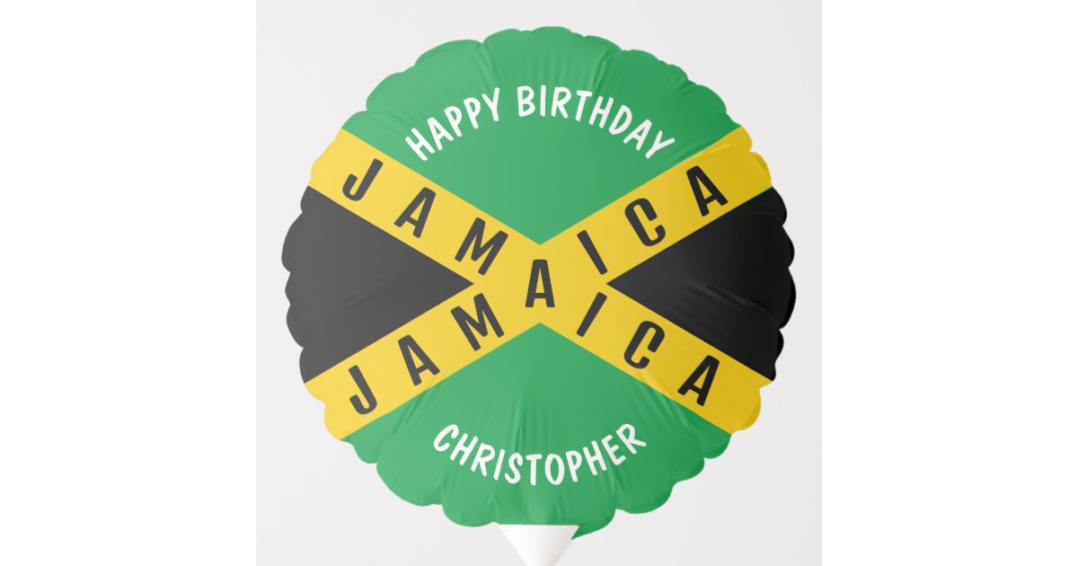Jamaica Jamaican Flag Happy Birthday Party Balloon Zazzle